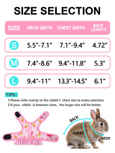 ピンクのウサギ用ハーネスとリード、脱走防止のウサギ用ハーネスとリードセット、フェレット、子猫、子犬、小動物、ウサギ用ベスト服 - Product Image 3