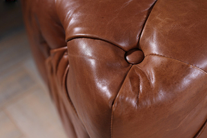 modern leather Cowhide living room furniture chair square milk churn box stool - Product Image 4