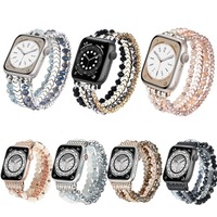 Bracelet de montre en cristal scintillant multi-couches fait à la main BEEFLYPOWER pour Apple Watch Series 12 11 10 9, bracelet pour femmes