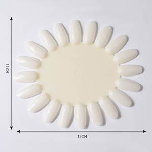 Palette de 20 échantillons de couleurs d'ongles naturels en forme de cercle, en ABS, demi-couverture, ovale, pour présentation de vernis acrylique et peinture sur ongles - Product Image 4