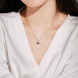 Collier Pendentif Dylam Jewelry Tendance en Argent S925 avec Zirconia 5A et Saphir, Protection Spirituelle Turque Contre le Mauvais Œil Bleu - Product Image 3