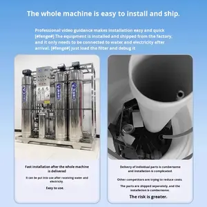 เครื่องกรองน้ำเชิงพาณิชย์และอุตสาหกรรม 0.25 0.5 ตัน 1 ตัน 100 ตัน อุปกรณ์น้ำบริสุทธิ์ ระบบกรองน้ำแบบออสโมซิสผันกลับ (RO) - Product Image 4