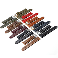 Bracelet de montre vintage en cuir végétal, plusieurs couleurs, bracelet de rechange en cuir avec boucle 18 20 22 24 mm pour montre homme