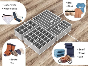 Organisateur de tiroir pliable en tissu pour soutiens-gorge, chaussettes et sous-vêtements, séparateur de vêtements pour armoire et placard - Product Image 2