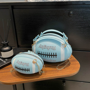 Nouveau <span class=keywords><strong>Sac</strong></span> à Bandoulière Unique en PU Grande Taille pour Femme, Style Dessin Animé Japonais 2025, <span class=keywords><strong>Sac</strong></span> Rond Petit Format, <span class=keywords><strong>Sac</strong></span> <span class=keywords><strong>Rugby</strong></span> - Product Image 5