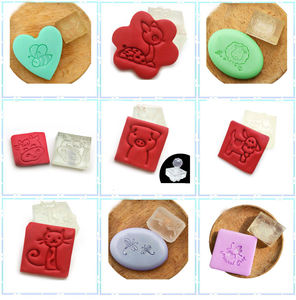 Fatto a mano in argilla acrilica sigillo di sapone timbri naturale trasparente manico con vari modelli per ufficio fai da te matrimonio o uso regalo - Product Image 3