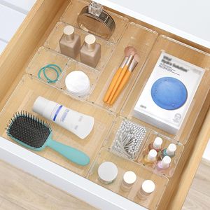 25 PCS Clear <b>Plastic</b> Drawer Organizer Set Desk Organizers and Storage <b>Bins</b> for Makeup Jewelry Gadgets - Product Image 5