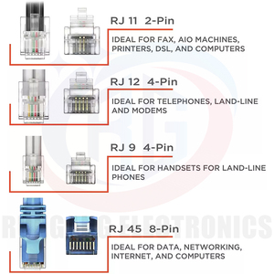 Rg RJ11 RJ12 Cáp 6P6C 4p4c vá dây RJ11 để RJ11 2 cặp cáp điện thoại 6P4C RJ12 RJ11 cáp - Product Image 5