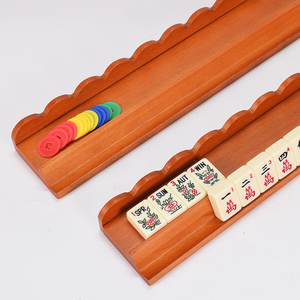 Soporte de Madera Sólida <span class=keywords><strong>para</strong></span> Reglas de Mahjong Americano Yusheng y Empujador de Cartas Magnético, Estilo Ondulado, Regalo Creativo <span class=keywords><strong>para</strong></span> 4 <span class=keywords><strong>Jugadores</strong></span> - Product Image 3