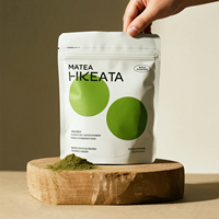 Sacs pochette debout avec finition mate personnalisée et fermeture à glissière étanche à l'humidité pour poudre de matcha sac en mylar