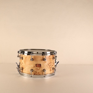 Chrome Burl Maple Snare Drum 14x8 <strong>Jazz</strong> and Stage Percussion with Electroplated Hardware and Exotic Wood Shell - Product Image 1
