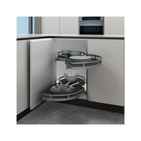 Plateau pivotant TKK pour coin de cuisine, panier coulissant multifonctionnel en forme de soucoupe volante pour rangement d'armoires de cuisine