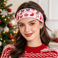 10 Model Ikat Kepala Natal Lucu Motif Santa Snowman, Ikat Rambut Elastis, Ikat Rambut untuk Cuci Muka, Ikat Kepala Olahraga Natal