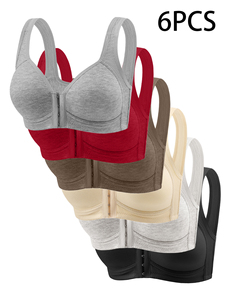 Reggiseno a Costine per Uso Quotidiano con Chiusura Frontale Senza Ferretto, Intimo Donna Traspirante Imbottito, Reggiseno Morbido Elasticizzato Tipo Canotta - Product Image 1