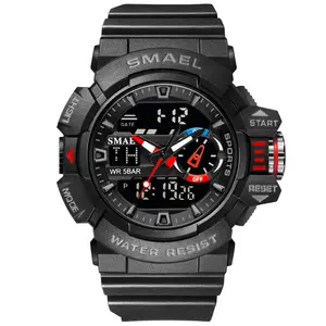 SMAEL Jam Tangan Olahraga Digital Analog 8043 Model Baru Stopwatch Tahan Air Waktu Ganda Jam Tangan Olahraga Digital LED Reloj
