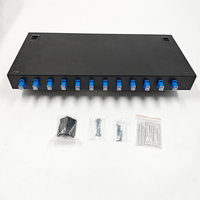 Kotak Terminal Serat Optik Rak 1U 19 Inci SC LC ODF Patch Panel 12 24 Port SC UPC Rak Mount ODF Distribution Frame