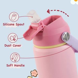 Premium Stainless Steel Thermos Water Bottle Leak-Proof Lid 12-24 Hours Thermal Insulation <b>Large</b> Capacity Hand Grip for Camping - Product Image 4