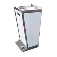 Wastafel Tangan Kecil Guanbai Stainless Steel, Berdiri Sendiri, Dioperasikan dengan Pedal Kaki, Lapisan Pembersih Otomatis, Tahan Korosi, untuk Luar Ruangan
