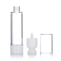 Envase Vacío para Crema o Loción, 15ml 20ml 30ml 50ml, Botella de Plástico Mate Transparente con Bomba de Pulverización sin Aire para Envasado de Cosméticos