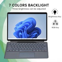 Keyboard game nirkabel lampu latar RGB Pro 9, papan ketik proyeksi mekanis 2025 untuk Microsoft Surface Pro 11 13 inci untuk Windows
