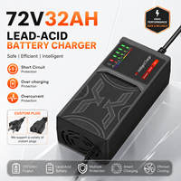 Chargeur intelligent au plomb-acide 72V32AH personnalisable pour trottinette électrique, haute efficacité, longue durée de vie, système de protection complet