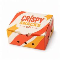 Boîte en papier personnalisée imprimée pour emballage alimentaire rapide avec trous de ventilation, biodégradable, pour frites et snacks à emporter