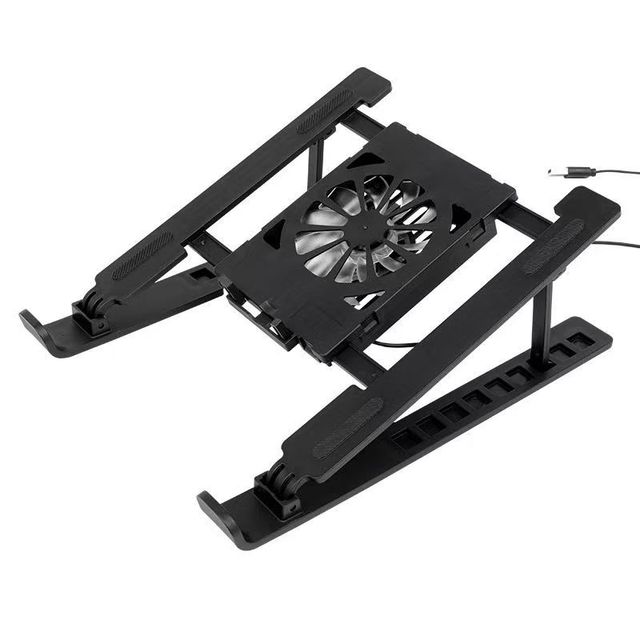 Plastic Notebook Tablet Computer Radiator Foldable Portable Desktop Heightening Frame Flat Plate Support Frame with Cooling Fan