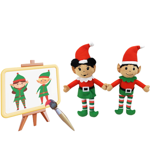 Jouets en peluche personnalisés, adorable poupée en peluche elfe de Noël personnalisée, mascotte de fête en peluche douce, transformez votre design d'elfe en jouet réel - Product Image 1