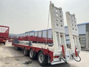 <span class=keywords><strong>Remorque</strong></span> à plateau surbaissé en acier 3 axes 60T, version personnalisée, transport spécial, semi-remorques, directement de l'usine, en provenance de Chine - Product Image 6