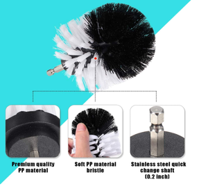 Ensemble de brosses de nettoyage pour perceuse, couleur blanche, 5 pièces, brosse de nettoyage puissante pour perceuse, 2''/3.5'/4'/5'/5'/5.5'' - Product Image 4