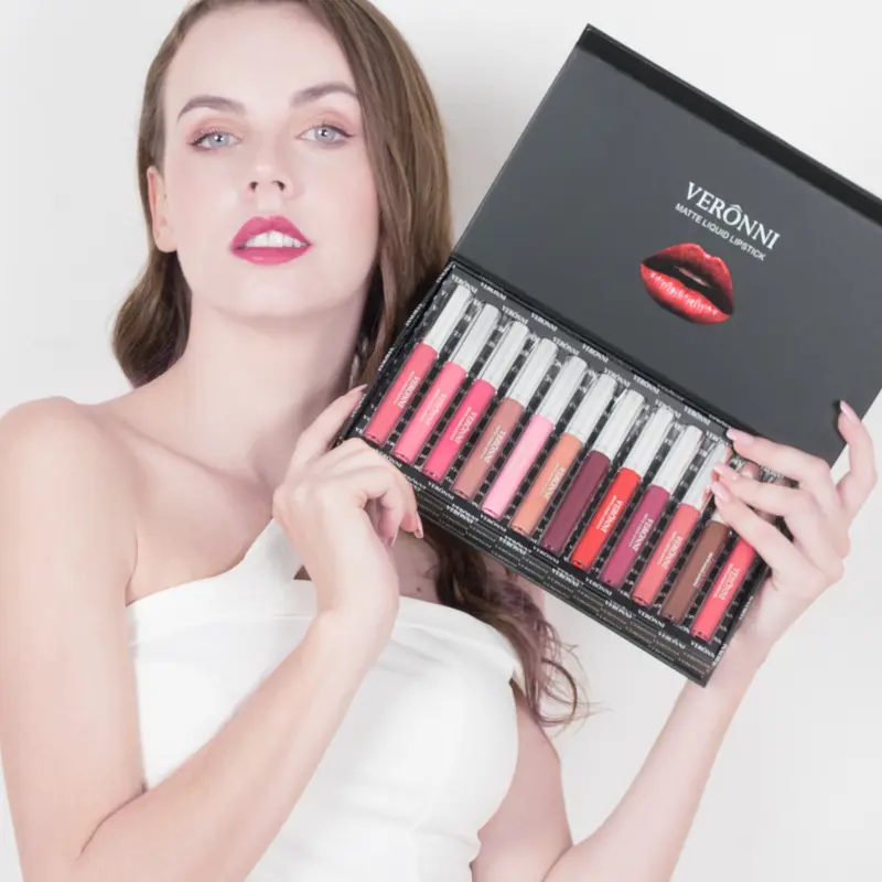 Batom Líquido Lipgloss De Longa Duração Impermeável Red Lip Gloss Atacado Bulk Lip Gloss Tubos E Caixa Etiqueta Personalizada