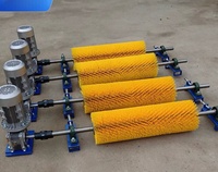 Brosse de nettoyage électrique à rouleaux pour convoyeur avec arbre en acier, taille personnalisée pour usine de ciment, charbon et mines, brosse industrielle