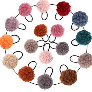 2024 pompones dulces bola pelo bobbles Cola <span class=keywords><strong>de</strong></span> Caballo titular accesorios para el cabello pompón bola lazos para el cabello pompón elástico tocados - Product Image 3