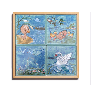 Ugly Duckling Turns White Swan Series OEM Azulejo clásico Hotel y baño Decoración Azulejo de pared con patrón 152*152mm Azulejo pequeño - Product Image 1