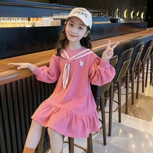 Vestito da bambina per l'autunno, grazioso abito da principessa ricamato con cartoni animati per bambine, con colletto a scolastico stile baby doll. - Product Image 2