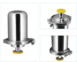 מסנן קוזמה 304 נירוסטה/316l 5 ''/10'' אוויר אוורור גז מסנן דיור עם מחסנית מסנן ptfe עבור עיקור אוויר עיקור אוויר - Product Image 4