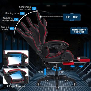 Muestra gratis Linda iluminación Free Race Car Pu altavoz de cuero Bt giratorio reclinable Devo 180kg Tesco Gamdias Silla de juegos - Product Image 6