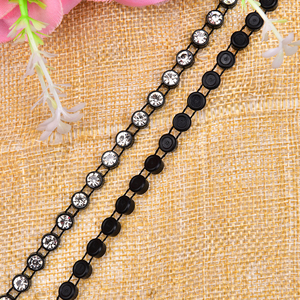 Chaîne de strass 2,5-5 mm à une rangée, <span class=keywords><strong>fil</strong></span> de garniture cousu à la main, chaîne de diamants pour accessoires vestimentaires, décorations de mariage DIY - Product Image 5