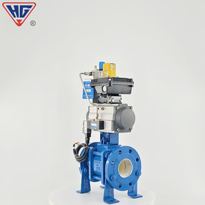 Vanne à boisseau sphérique pneumatique Q641TC-16CP en céramique, à brides, en acier inoxydable, pour la régulation des liquides agressifs (pâte, acide, alcali, vapeur, eau) et l'industrie. - Product Image 2