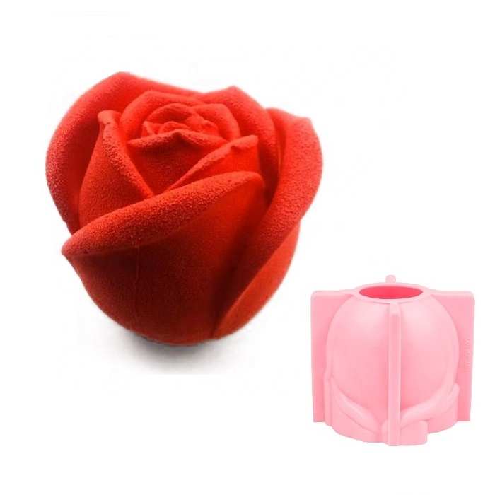 Moldes grandes de silicona para hornear, para Mousse y pasteles, rosa, 3D, envío rápido