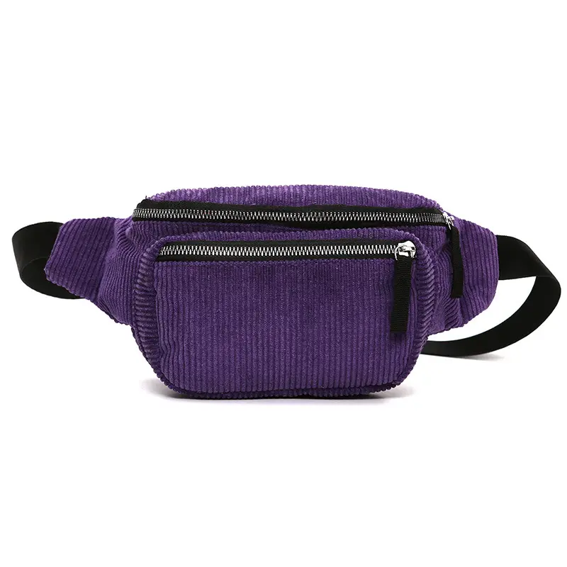 Waist Bag Corduroy Fashion Custom Logo Bum Crossbody Waist Bag Fanny Pack For Men Women