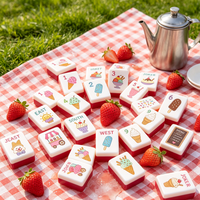 Jeu de Mahjong Junior Américain avec Tuiles Personnalisées « Amis de la Ferme » – Tuiles Colorées en Acrylique – Ensemble Simplifié pour Enfants