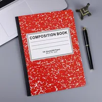 Cahier de composition en cuir A4 Cahier d'exercices scolaires taille personnalisée A5 Cahier de composition d'exercices noir et blanc