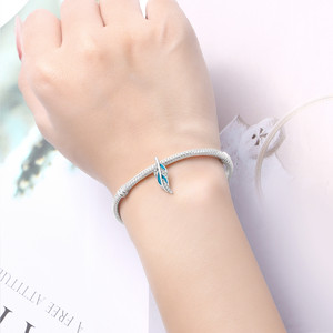 Original, niche design, fashionable and versatile DIY white copper feather <b>beaded</b> <b>bracelet</b>/pendant for women - Product Image 6