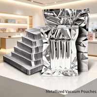 Pochette opaque métallisée à fond plat, thermoscellable, anti-lumière, pour présentation sur comptoir de vente au détail