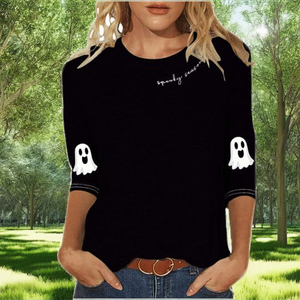 <b>Halloween</b> Sporty Loose Fit Men's Solid Eco-Friendly <b>T</b>-<b>shirt</b> with Digital Printing Nonwoven Material and Letter Decoration - Product Image 2