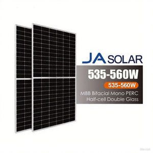 Panel <span class=keywords><strong>Solar</strong></span> Monocristalino Bifacial de Alta Durabilidad <span class=keywords><strong>JA</strong></span> JAM72D30MB 560W Diseño de Doble Vidrio Tecnología de Media Celda PERC Caja de Conexiones IP68 TUV - Product Image 1