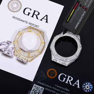 Lunette de montre de luxe en moissanite sertie à visser, accessoires de mode, plaqué or, diamants VVS, pièces de boîtier de montre Iced Out pour GA2100 - Product Image 4