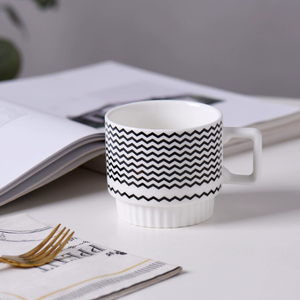 New Style Hot Selling Nordic Minimalist Hepburn Style <b>Stacked</b> High Handmade Porcelain Mug Business Gifts Customizable Colors - Product Image 6