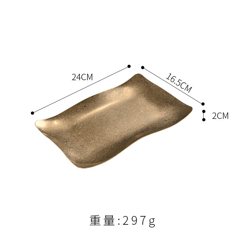 Plato ondulado de 24*17cm (oro vintage)